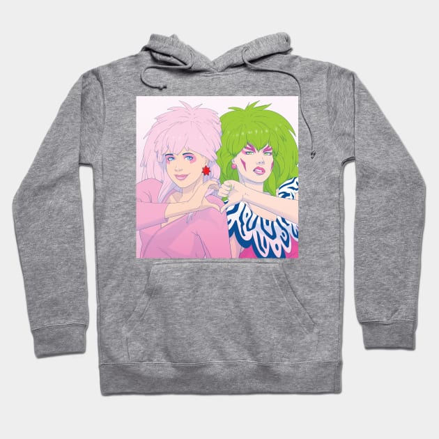 K-Jem and Pizzazz - Heart Hoodie by corbinhunsaker